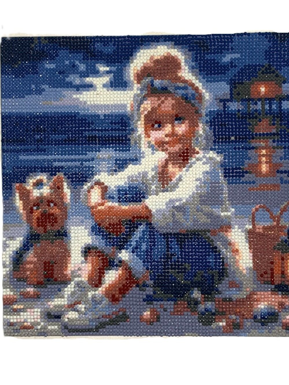 Beachside Girl Completed Paint‑By‑Number Diamond Painting Unframed 12X12 in